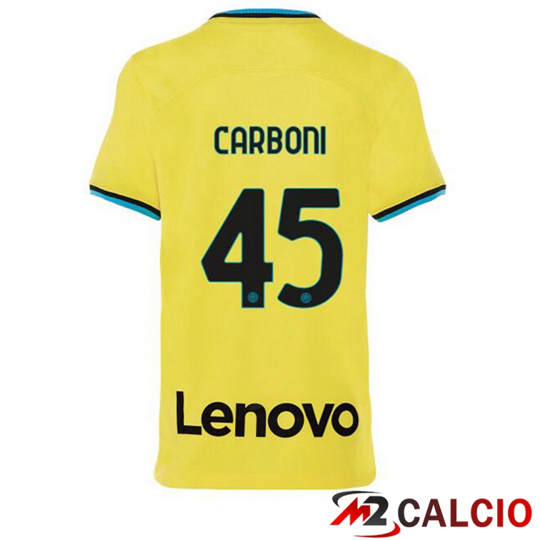 Maglie Calcio Inter Milan (CARBONI 45) Terza Giallo 2022/2023