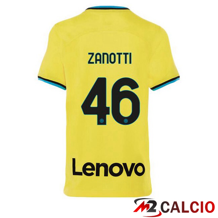 Maglie Calcio Inter Milan (ZANOTTI 46) Terza Giallo 2022/2023