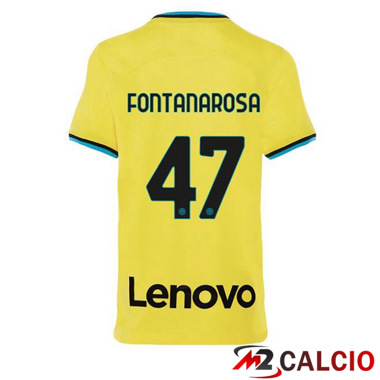 Maglie Calcio Inter Milan (FONTANAROSA 47) Terza Giallo 2022/2023