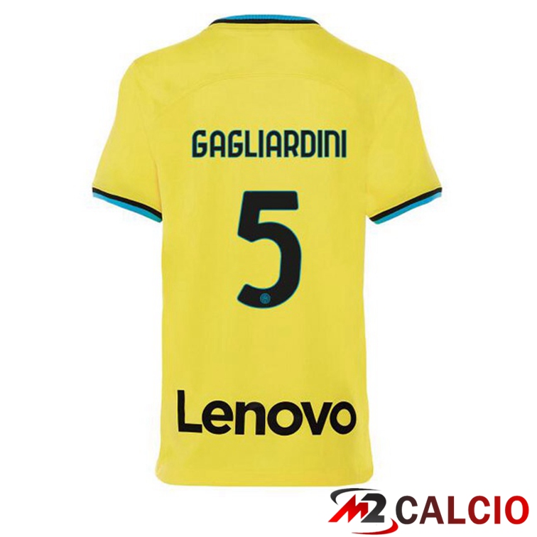 Maglie Calcio Inter Milan (GAGLIARDINI 5) Terza Giallo 2022/2023