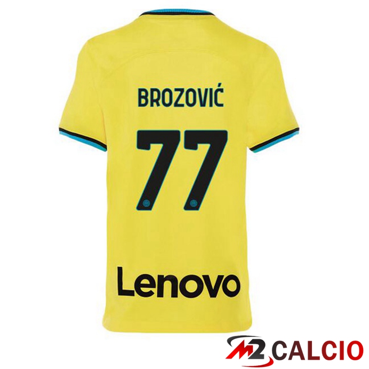 Maglie Calcio Inter Milan (BROZOVIĆ 77) Terza Giallo 2022/2023