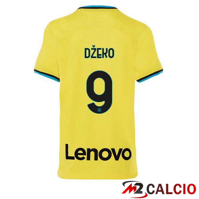 Maglie Calcio Inter Milan (DŽEKO 9) Terza Giallo 2022/2023