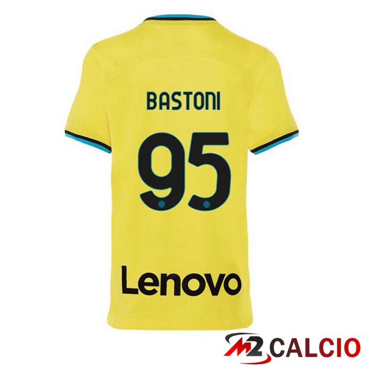 Maglie Calcio Inter Milan (BASTONI 95) Terza Giallo 2022/2023