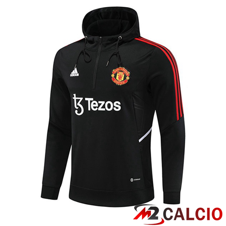 Felpa Cappuccio Manchester United Nero 2022/2023