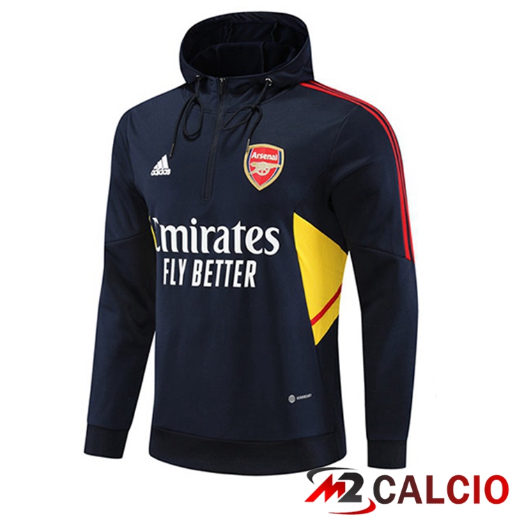 Felpa Cappuccio Arsenal Blu Reale 2022/2023