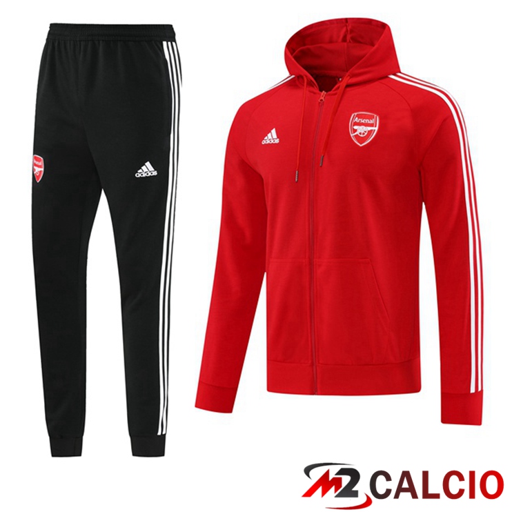 Insieme Giacca Con Cappuccio Tuta Arsenal Rosso 2022/2023