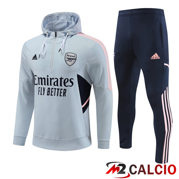 Insieme Giacca Con Cappuccio Tuta Arsenal Grigio 2022/2023