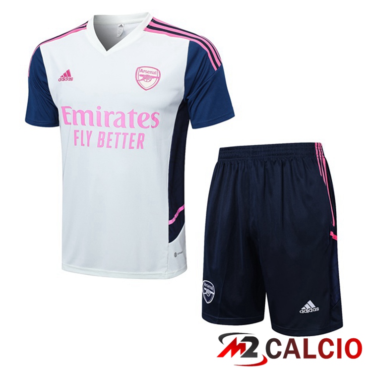 T Shirt Allenamento Arsenal + Pantaloncini Bianco 2022/2023