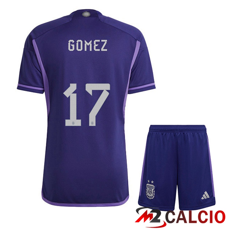 Maglie Calcio Argentina (GOMEZ 17) Bambino Seconda Viola Coppa Del Mondo 2022