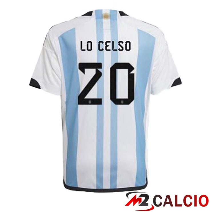 Maglie Calcio Argentina (MAC ALLISTER 20) Prima Blu Bianco Coppa Del Mondo 2022