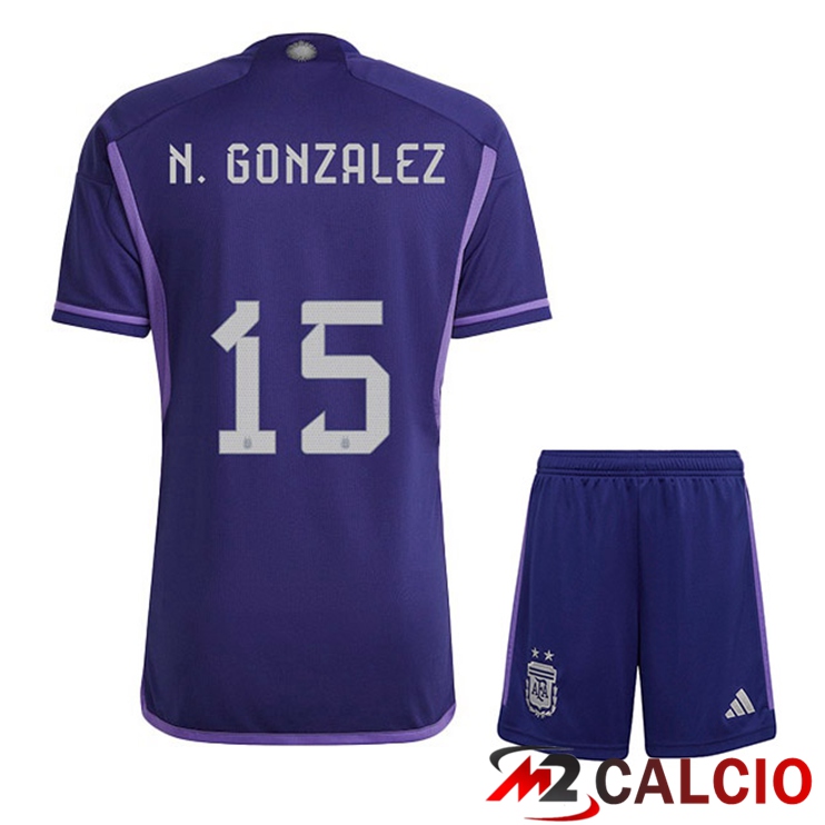 Maglie Calcio Argentina (A. CORREA 15) Bambino Seconda Viola Coppa Del Mondo 2022