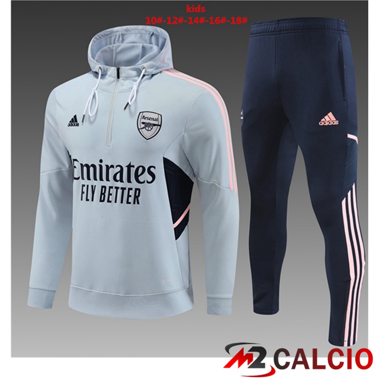 Insieme Giacca Con Cappuccio Tuta Arsenal Bambino Grigio 2022/2023