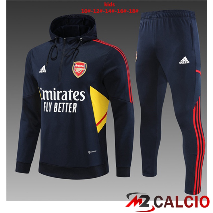 Insieme Giacca Con Cappuccio Tuta Arsenal Bambino Blu Reale 2022/2023