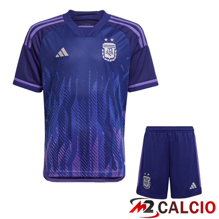 Maglie Calcio Argentina Bambino Seconda Viola Coppa Del Mondo 2022