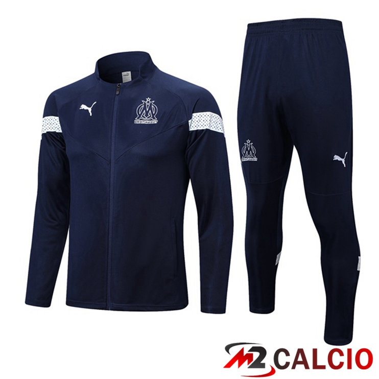 Insieme Tuta Calcio - Giacca Marsiglia Blu Reale 2022/2023