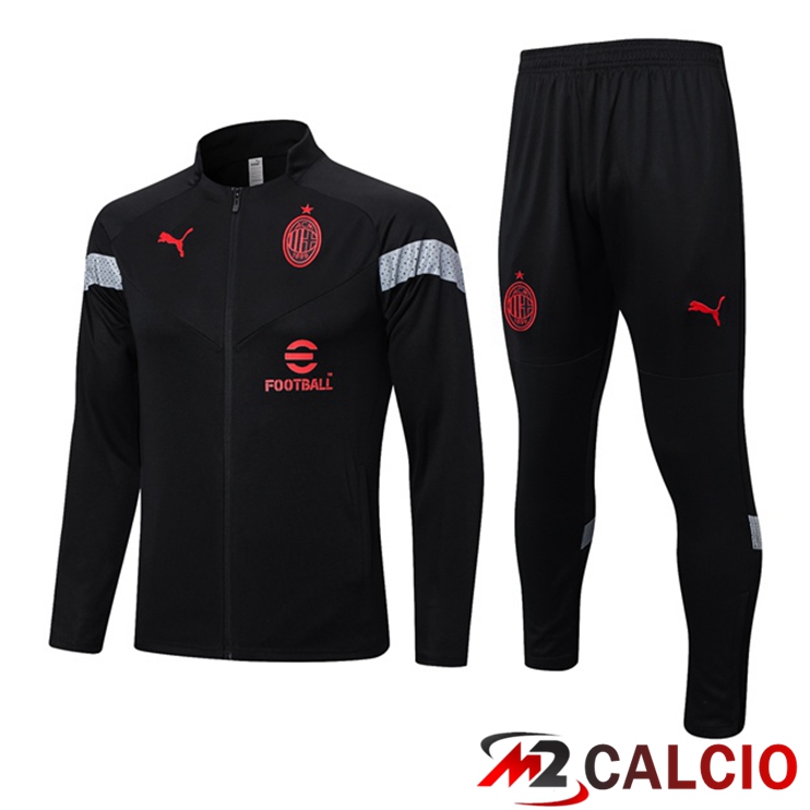 Insieme Tuta Calcio - Giacca AC Milan Nero 2022/2023