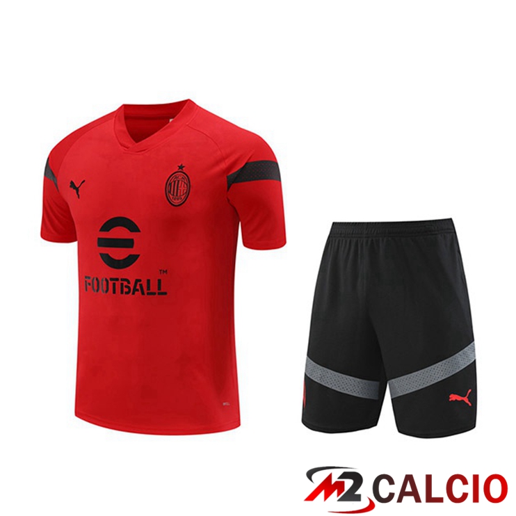 T Shirt Allenamento AC Milan + Pantaloncini Rosso 2022/2023
