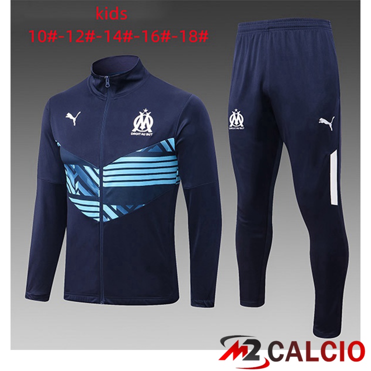 Insieme Tuta Calcio - Giacca Marsiglia Bambino Blu Reale 2022/2023