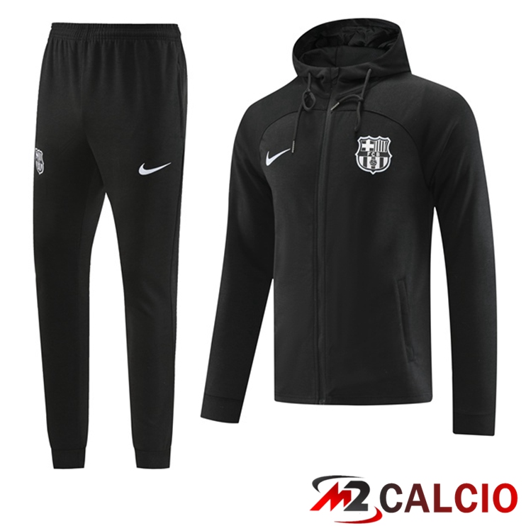 Insieme Giacca Con Cappuccio Tuta FC Barcellona Nero 2022/2023