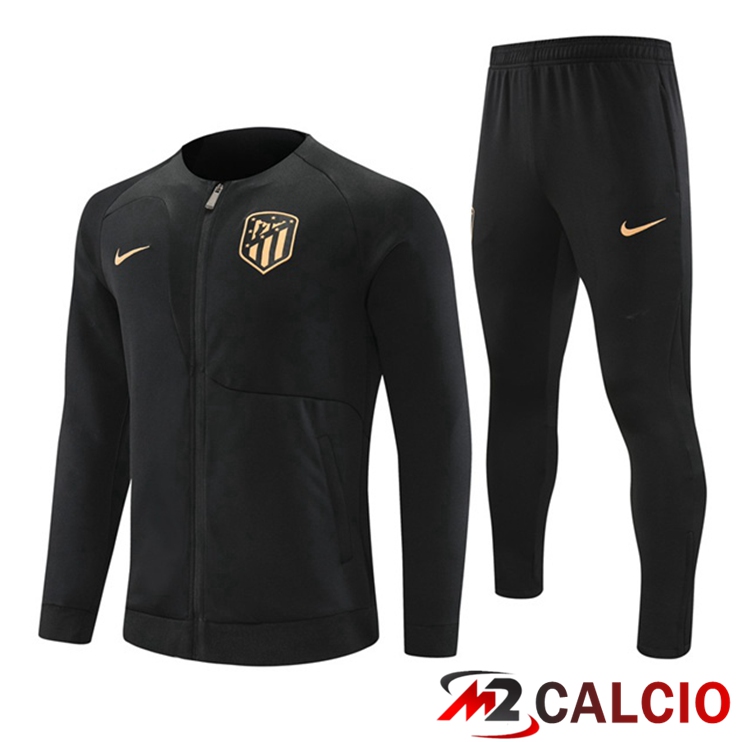 Insieme Tuta Calcio - Giacca Atletico Madrid Nero 2022/2023