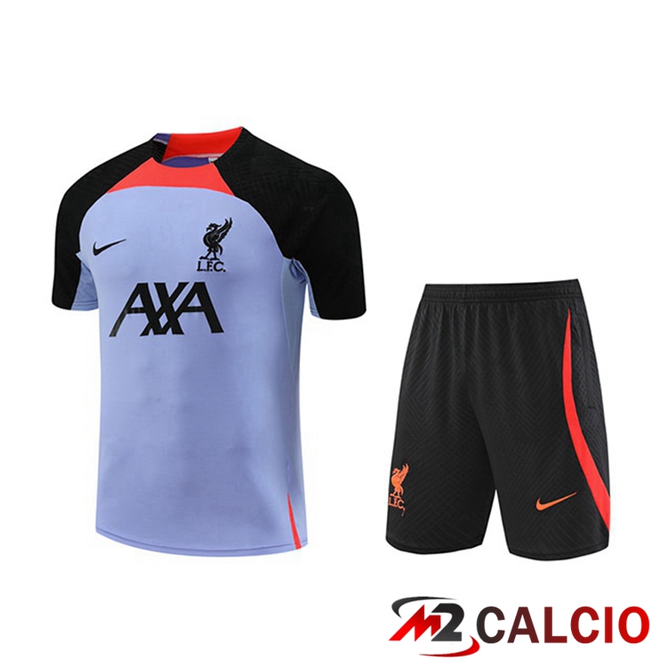 T Shirt Allenamento FC Liverpool + Pantaloncini Viola 2022/2023