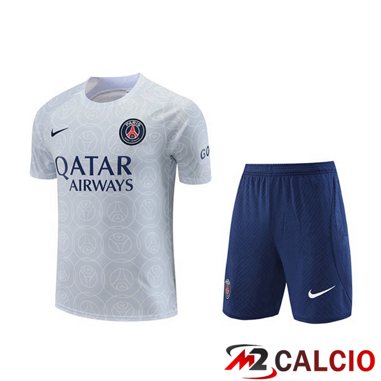 T Shirt Allenamento Paris PSG + Pantaloncini Grigio 2022/2023