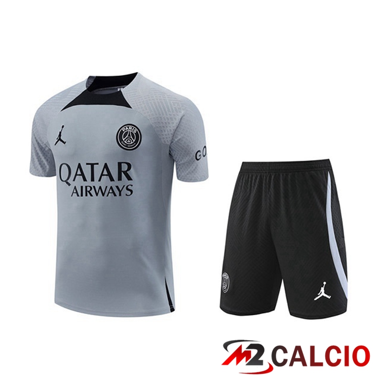 T Shirt Allenamento Paris PSG + Pantaloncini Grigio 2022/2023