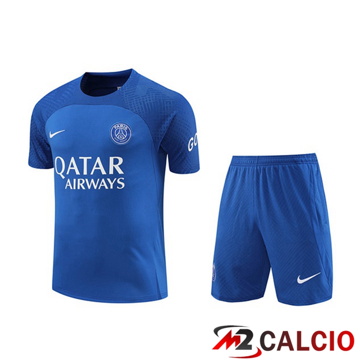 T Shirt Allenamento Paris PSG + Pantaloncini Blu 2022/2023