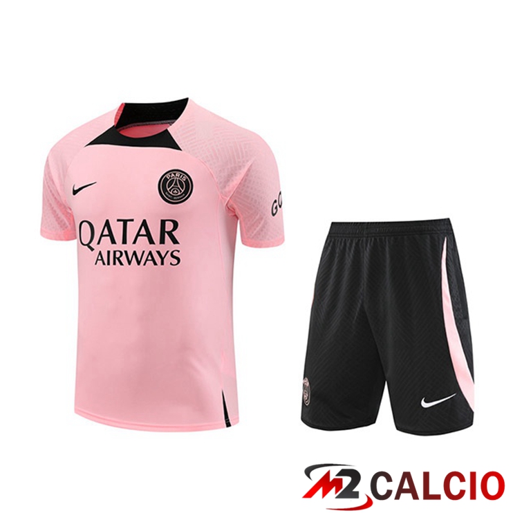 T Shirt Allenamento Paris PSG + Pantaloncini Rosa 2022/2023