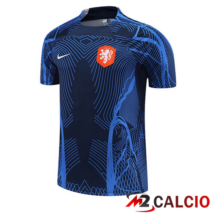 T Shirt Allenamento Paesi Bassi Blu Reale 2022/2023