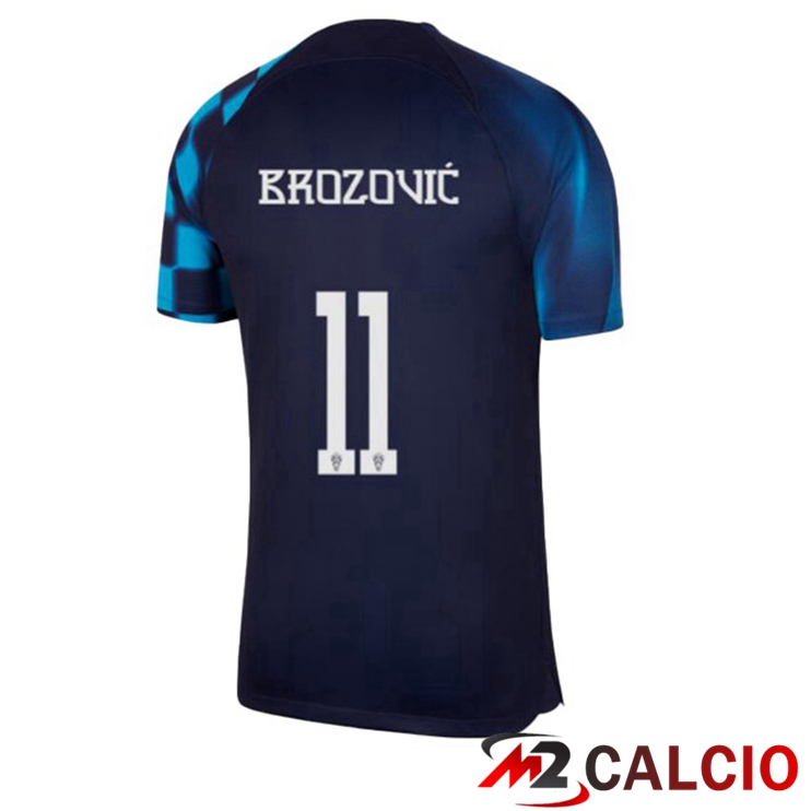 Maglie Calcio Croazia (BROZOVIĆ 11) Seconda Nero Blu Coppa Del Mondo 2022