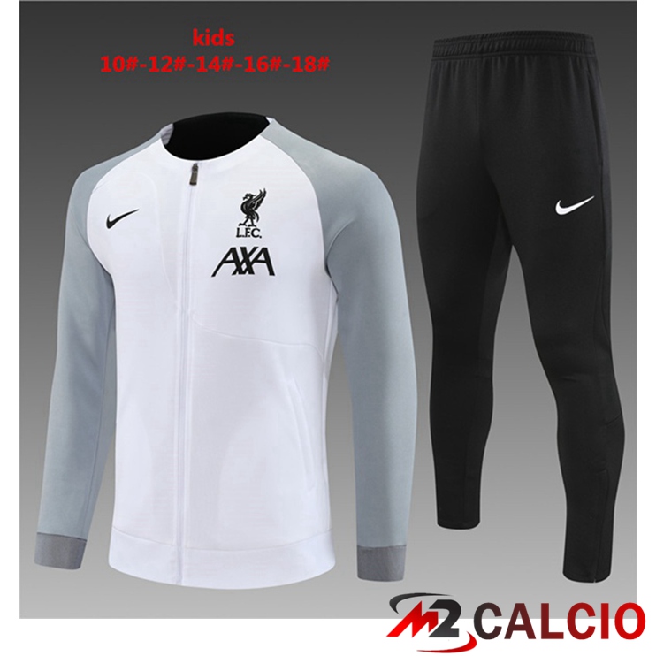Insieme Tuta Calcio - Giacca FC Liverpool Bambino Bianco Grigio 2022/2023