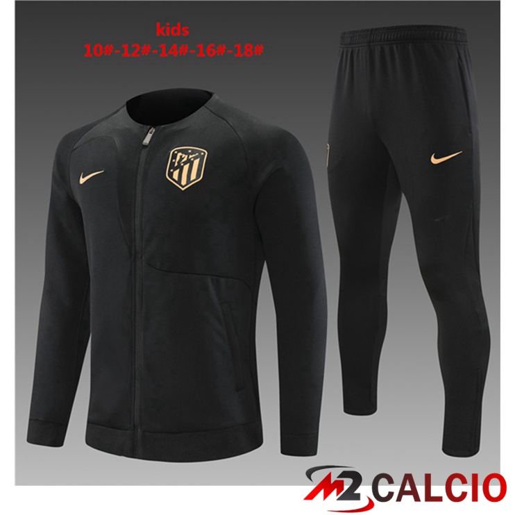 Insieme Tuta Calcio - Giacca Atletico Madrid Bambino Nero 2022/2023