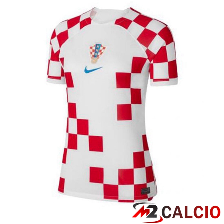 Maglie Calcio Croazia Donna Prima Bianco Rosso Coppa Del Mondo 2022