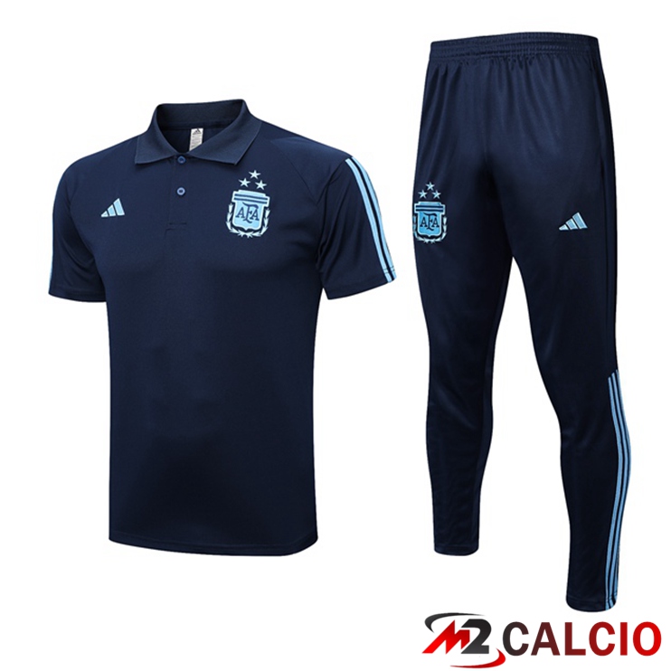 Maglia Polo Argentina + Pantaloni Blu Reale 2023/2024