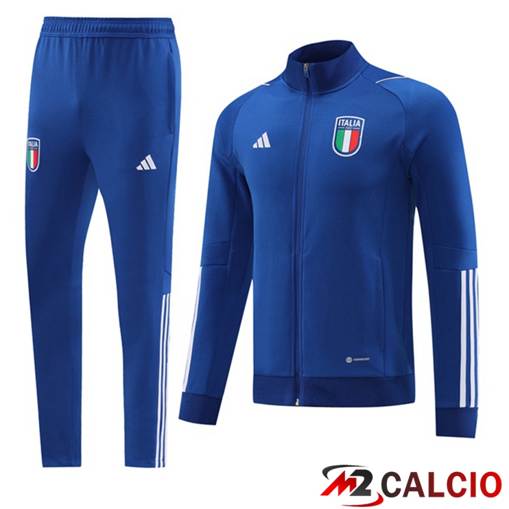 Insieme Tuta Calcio - Giacca Italia Blu Reale 2023/2024