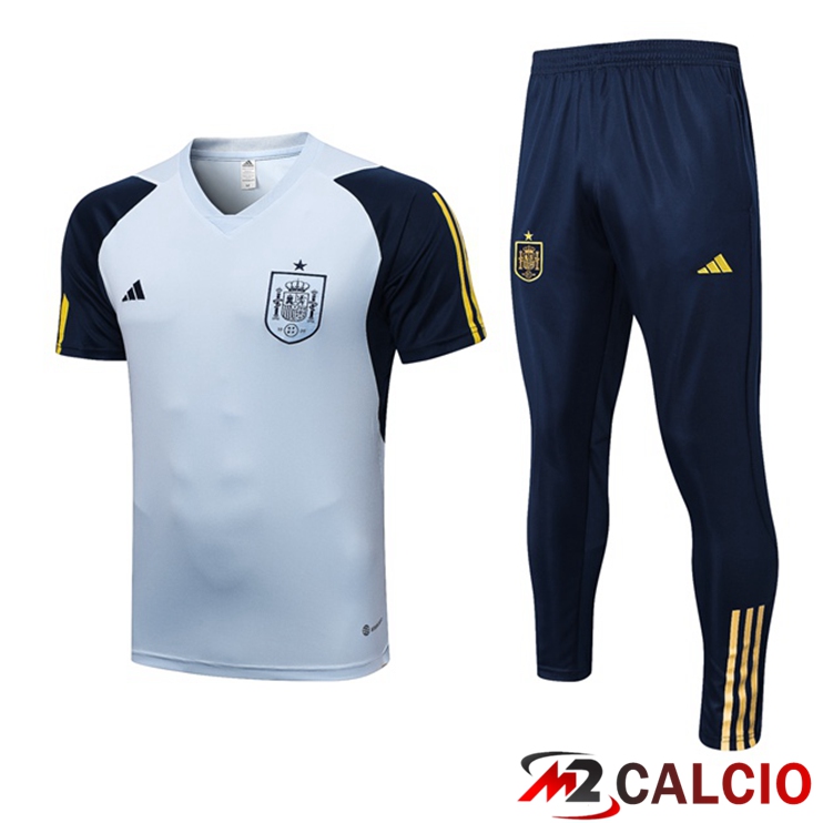 T Shirt Allenamento Spagna + Pantaloni Blu 2023/2024