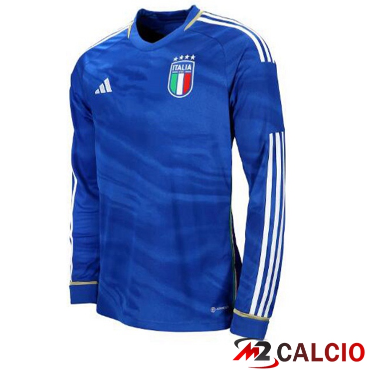 Maglie Calcio Italia Manica Lunga Prima Blu 2023/2024