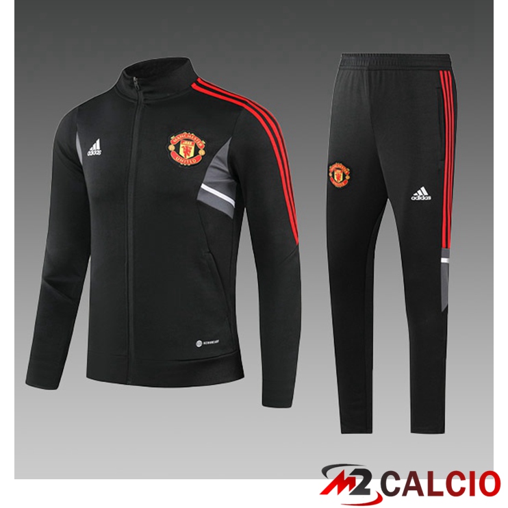 Insieme Tuta Calcio - Giacca Manchester United Bambino Nero 2023/2024