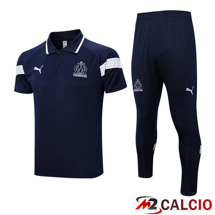 Maglia Polo Marsiglia OM + Pantaloni Blu Reale 2023/2024
