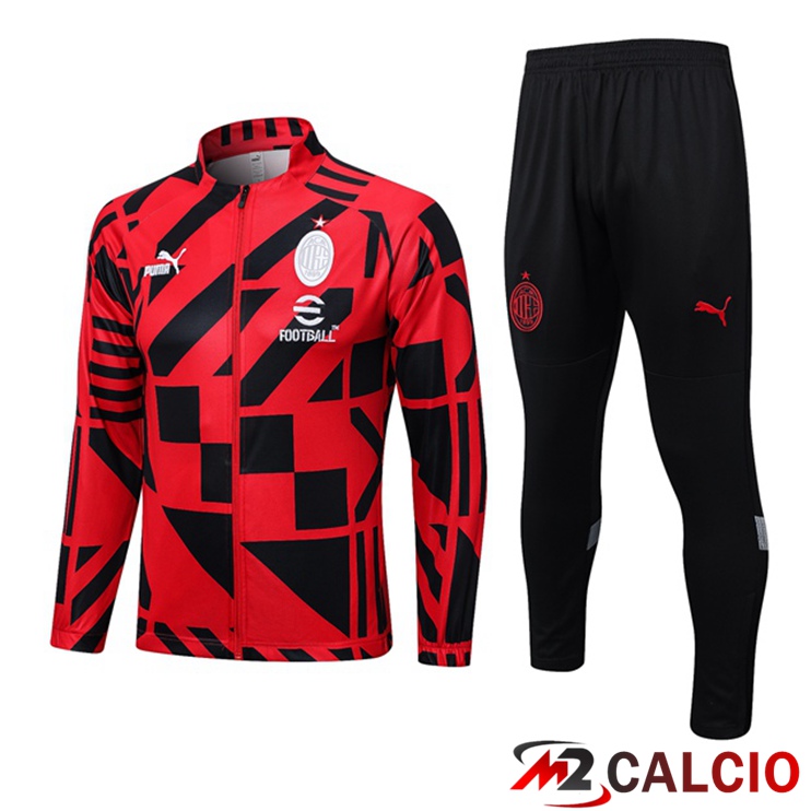 Insieme Tuta Calcio - Giacca AC Milan Rosso 2023/2024