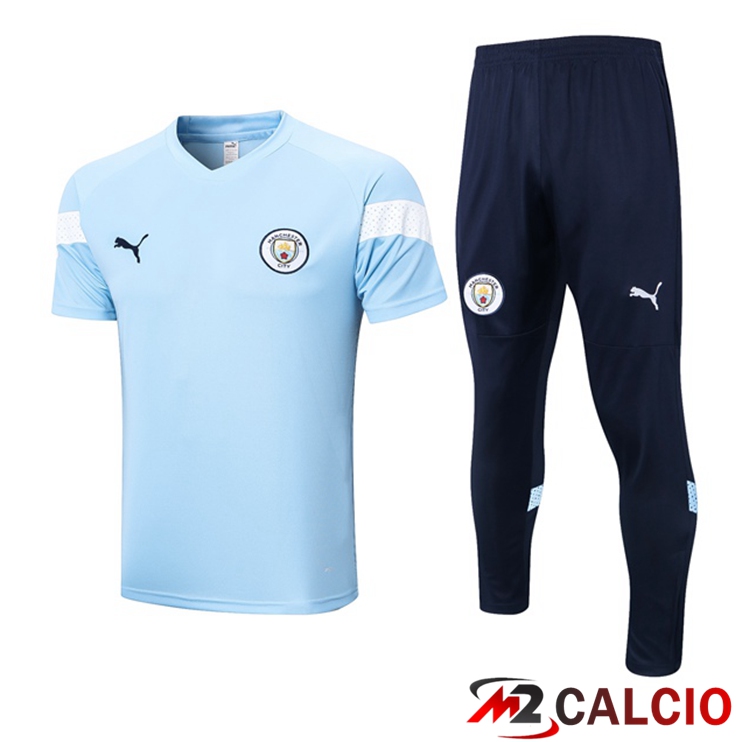 T Shirt Allenamento Manchester City + Pantaloni Blu 2023/2024