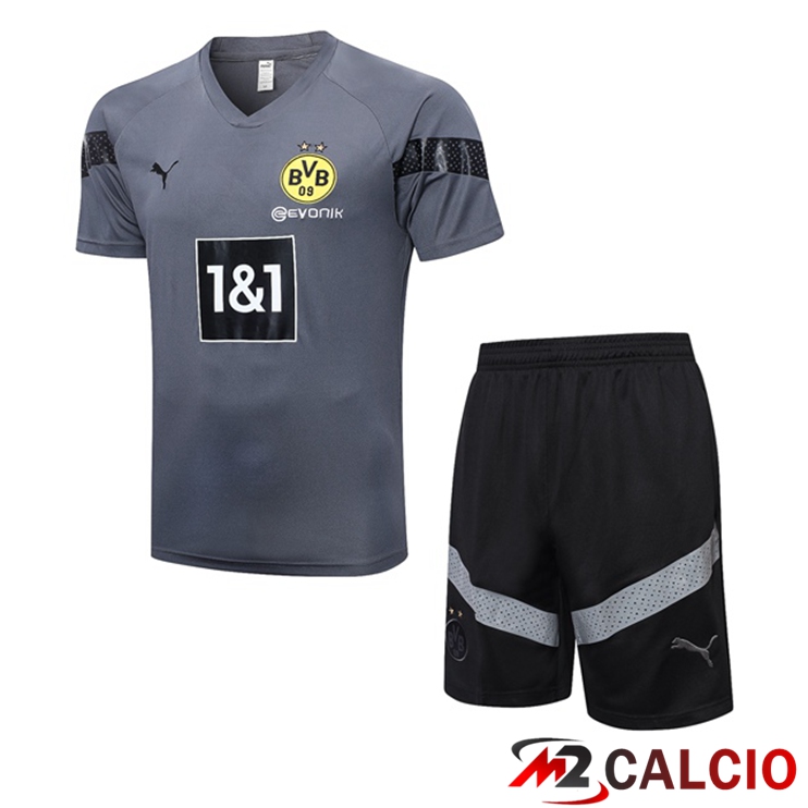 T Shirt Allenamento Dortmund BVB + Pantaloncini Grigio 2023/2024