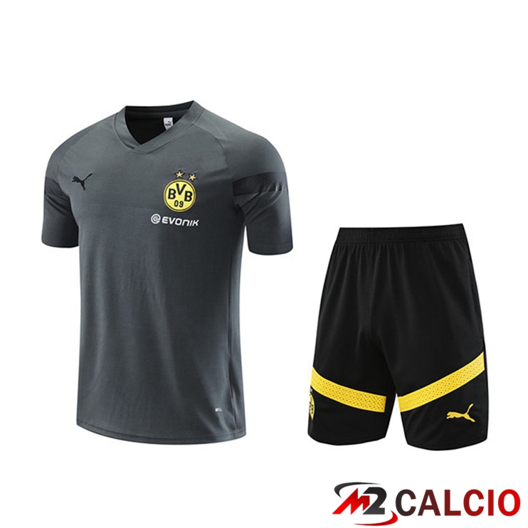 T Shirt Allenamento Dortmund BVB + Pantaloncini Grigio 2023/2024