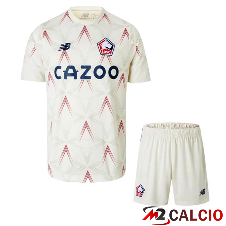 Maglie Calcio Lille OSC Bambino Quarto Bianco 2022/2023