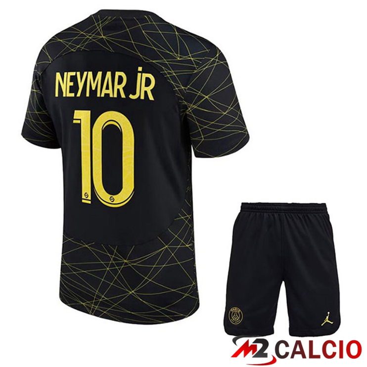 Maglie Calcio Paris PSG (NEYMAR JR 10) Bambino Quarto Nero 2022/2023