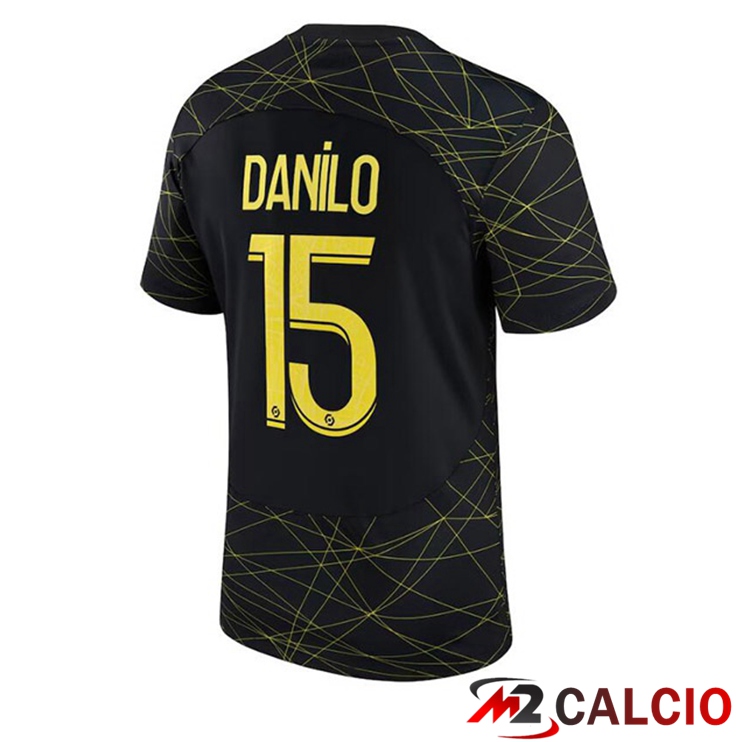 Maglie Calcio Paris PSG (DANILO 15) Quarto Nero 2022/2023