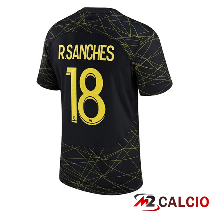Maglie Calcio Paris PSG (R.SANCHES 18) Quarto Nero 2022/2023