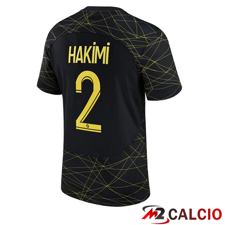 Maglie Calcio Paris PSG (HAKIMI 2) Quarto Nero 2022/2023