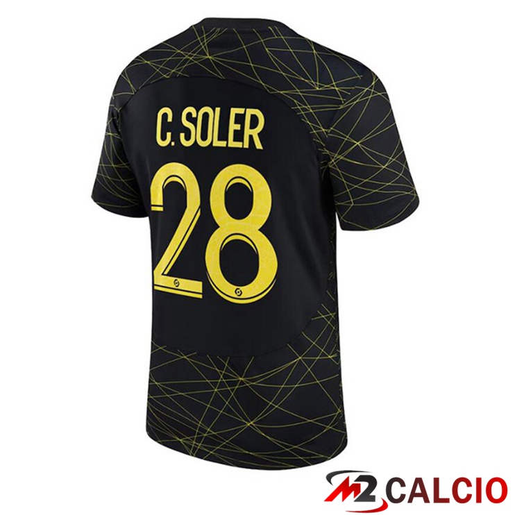 Maglie Calcio Paris PSG (C. SOLER 28) Quarto Nero 2022/2023